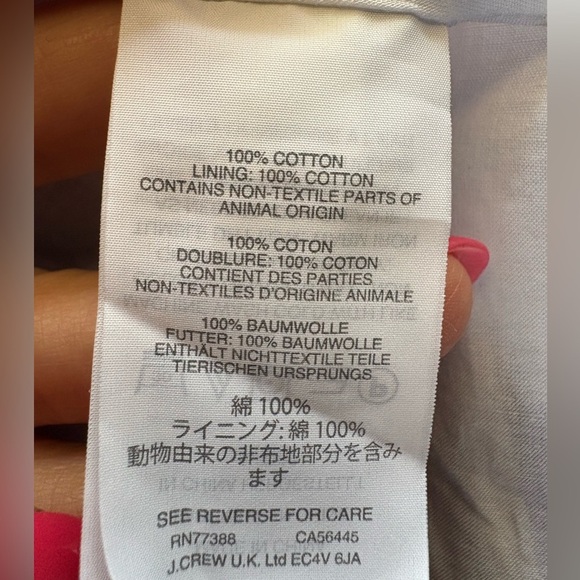 J CREW Button Front Striped Midi white and blue 100% cotton sz 2 skirt preloved - Picture 7 of 9